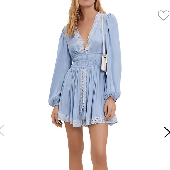 Maje Smocked-waist Dress - Blue - Picture 1 of 6